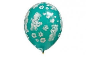 Воздушные шарики "Мишки" разноцветные 3 шт. с лентой 27-2027