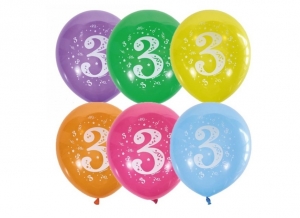 Воздушные шарики "Цифра 3", набор из 10 шт. 27-2559