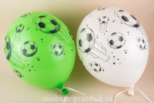 Воздушные шары "Футбол" разноцветные 3 шт. с лентой 27-1541