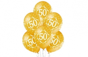 Воздушный шар "50" с лентой 27-1543