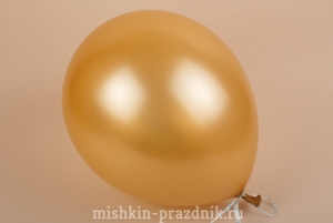 Воздушный шарик золотой 35 см с лентой 27-651