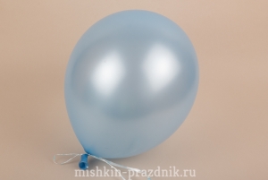 Воздушный шарик голубой 30 см с лентой 27-2417