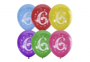Воздушные шарики "Цифра 6", набор из 10 шт. 27-2557