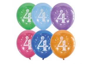 Воздушные шарики "Цифра 4", набор из 10 шт. 27-2558