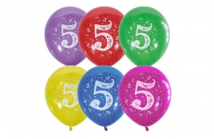 Воздушные шарики "Цифра 5", набор из 10 шт. 27-2561