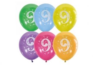 Воздушные шарики "Цифра 9", набор из 10 шт. 27-2562