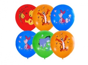 Воздушные шарики "Винни-Пух" 3 шт. с лентой 27-2932
