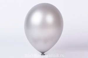 Воздушный шарик серебряный 30 см с лентой 27-3619