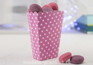 Коробочка для сладостей "Розовая в горошек" 32-4063