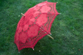 Зонт свадебный красный 54-3108