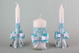 Свадебные свечи "Домашний очаг" "Узоры" с подсвечниками 17-473