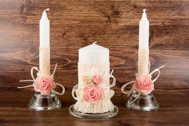 Свадебные свечи "Вдохновение" с подсвечниками 17-475