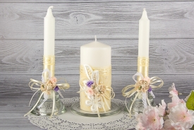 Свадебные свечи "Аваланж" с подсвечниками 17-595