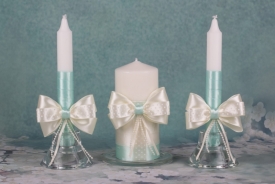 Свадебные свечи "Тиффани" с подсвечниками 17-691