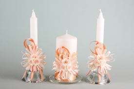 Свадебные свечи "Домашний очаг" с подсвечниками 17-692