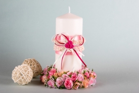 Большая свадебная свеча "Домашний очаг" - "Розовый сад" 17-693