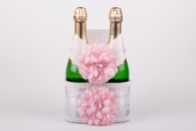 Украшение для шампанского  "Розовый пион" 22-1170