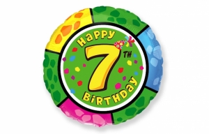 Шар фольгированный "Happy 7th Birthday", диаметр 45 см 27-6230