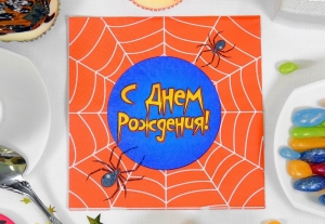 Салфетки "С днем рождения!" - Человек-паук 33х33 см 20 шт. 32-6329