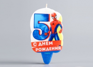 Свеча для торта "Человек-паук" - 5 лет 25-7542