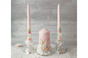  Свечи "Свадебный букет" с подсвечниками 17-8382